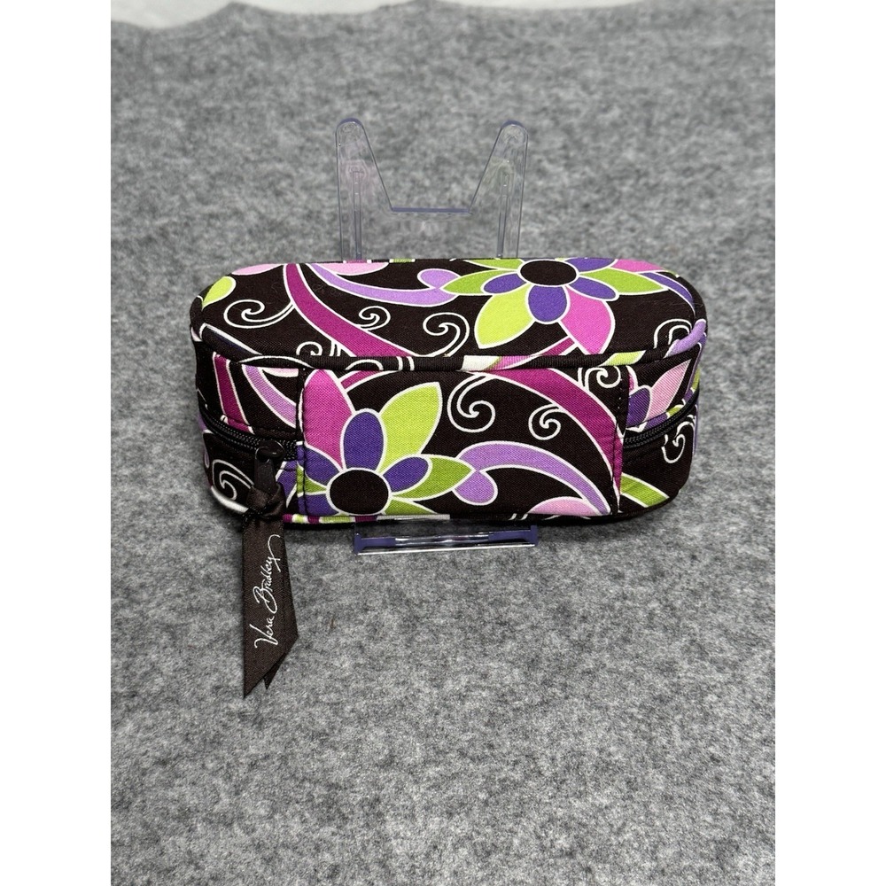Vera Bradley Purple Punch Floral Quilted Cotton Glass Case Black Purple Pink EUC - Picture 2 of 11